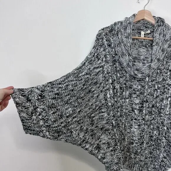 Anthropologie MOTH Kingsley Marled Cable Knit Cowl Neck Sweater Size L - Picture 7 of 10